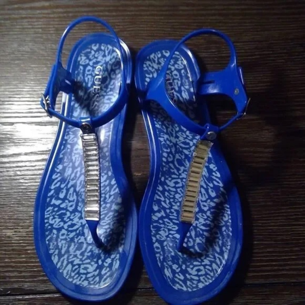 Guess Blue and Gold Women's Sandals